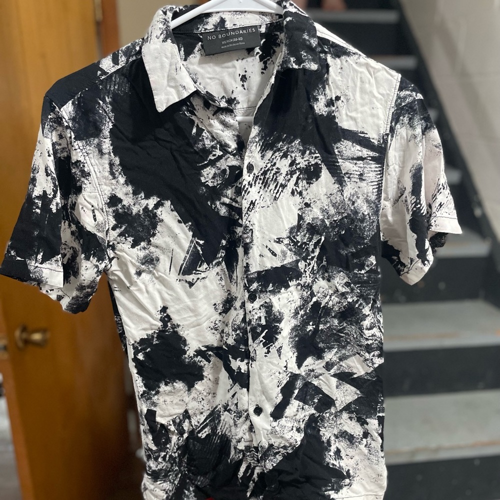Black and White Button Down Shirt
